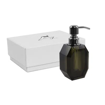Lainy Home Octagon Crystal Soap Dispenser With Silver Pump In Green