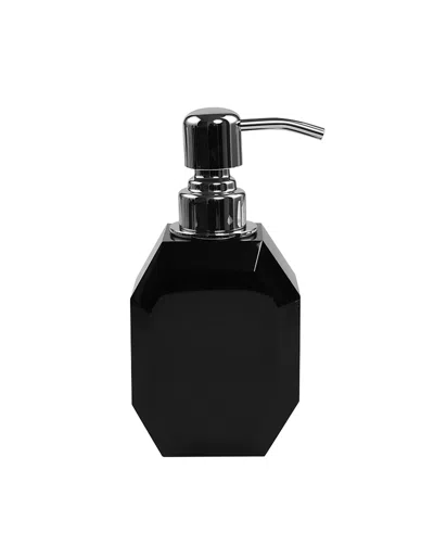 Lainy Home Octagon Crystal Soap Dispenser With Silver Pump In Black
