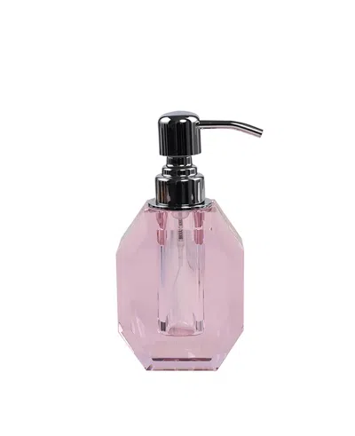 Lainy Home Octagon Crystal Soap Dispenser With Silver Pump In Pink