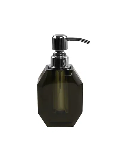 Lainy Home Octagon Crystal Soap Dispenser With Silver Pump In Smoke