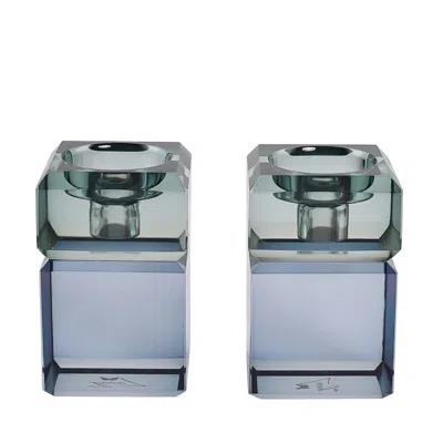 Lainy Home Regal Two Tone Candleholders In Gray