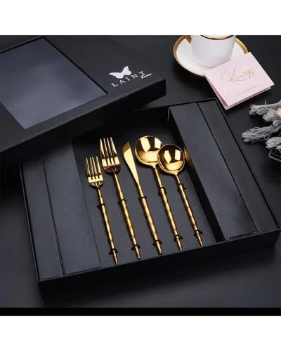Lainy Home Service For 6 Bundle Flatware In Gold