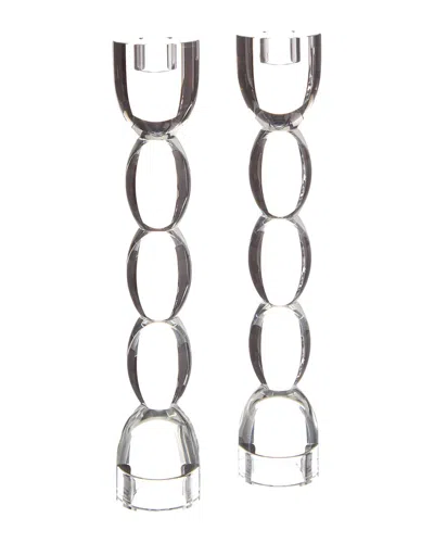 Lainy Home Tall Crystal Oval Candle In Transparent