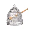 Lainy Home Tapered Glass Honey Jar With Wooden Dipper 11oz