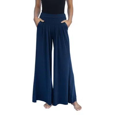 Laird Women's Cotton Blend Palazzo Pant In Navy In Blue