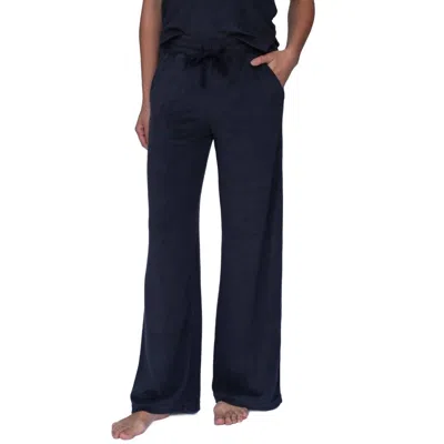 Laird Women's Terry Cloth Wide-leg Pants In Black