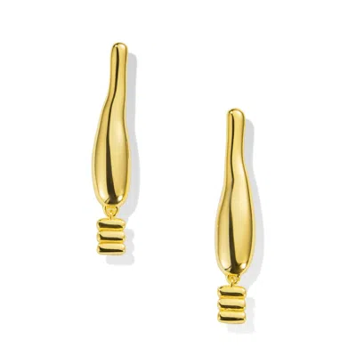 Lait & Lune Women's Flute Earrings - 18k Gold Vermeil