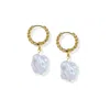 Lait & Lune Women's Ilana Hoop Pearl Earrings - 18k Gold Vermeil In Gold
