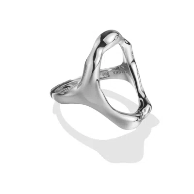 Lait & Lune Women's Silver Koru Ring - Rhodium Vermeil