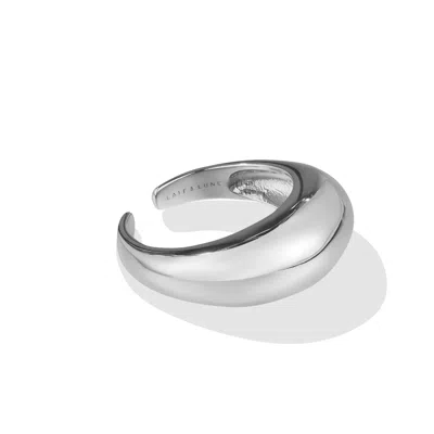 Lait & Lune Women's Silver Vortex Dome Ring - Rhodium Vermeil