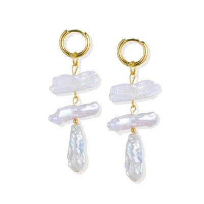 Lait & Lune Women's Toccata Pearl Earrings - 18k Gold Vermeil