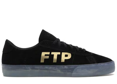 Pre-owned Lakai Men's  Newport Ftp Sneakers In Black/gold Suede