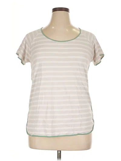 Pre-owned Lake Short Sleeve Top Ivory Scoop Neck Tops In White