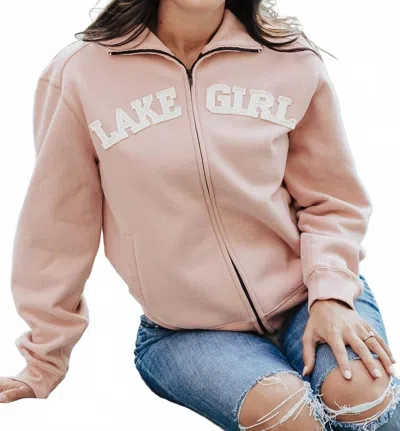 Lakegirl Classic Track Jacket In Dusty Pink