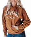 Lakegirl Sanded Fleece Hooded Sweatshirt In Pumpkin In Brown