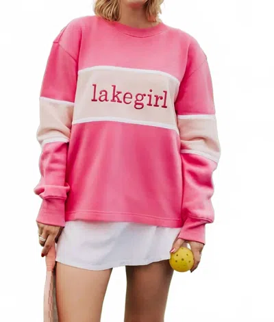 Lakegirl Women's Crew Sweater In Hot Pink