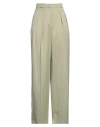 Lala Berlin Woman Pants Sage Green Size M Viscose, Linen In Sage Green