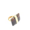 Lala Salama Women's Brown / Gold Wazi Rectangular Ring - Brown