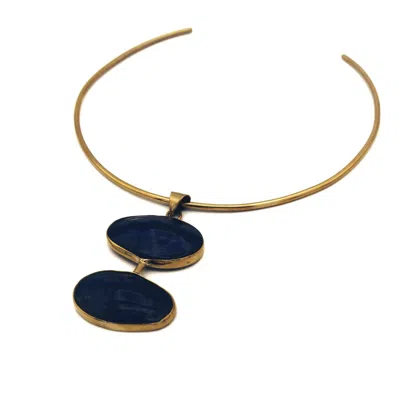 Lala Salama Women's Glass Drop Choker - Royal Blue