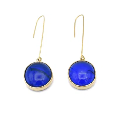 Lala Salama Women's Glass Droplet Earrings - Royal Blue