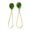 Lala Salama Women's Glass Teardrop Earrings - Green In Green
