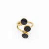 Lala Salama Women's Gold / Black Wazi Three Horn Adjustable Ring