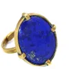 Lala Salama Women's Gold / Blue The Lapis Lazuli Adjustable Ring