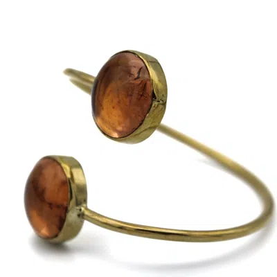 Lala Salama Women's Gold / Brown Brown Glass Bangle In Multi