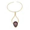 Lala Salama Women's Gold Burnt Orange Drop Choker In Gold