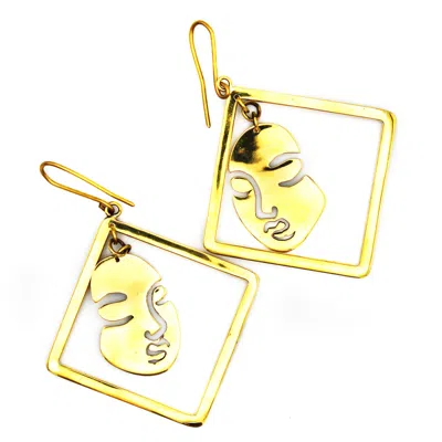 Lala Salama Women's Gold Diamond Open Face Earrings