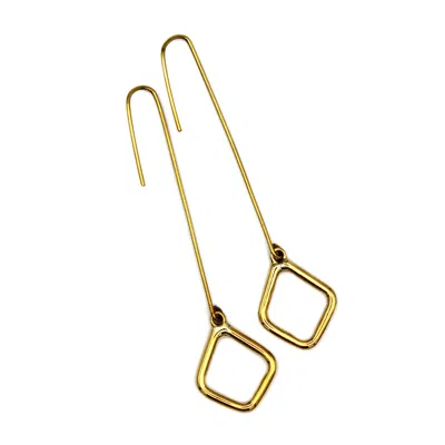 Lala Salama Women's Gold Long Diamond Earrings