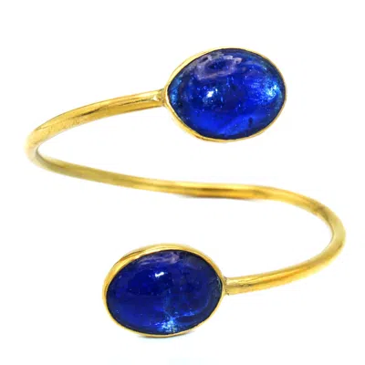 Lala Salama Women's Gold Royal Blue Bangle