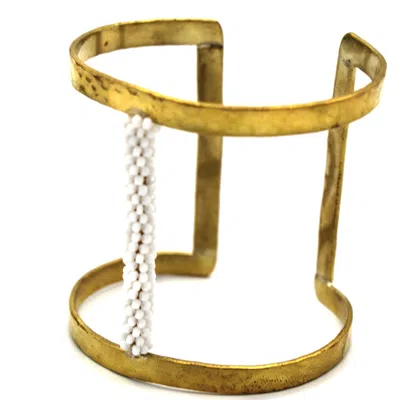 Lala Salama Women's Gold Shanga Cuff White