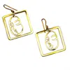 Lala Salama Women's Gold Square Open Face Earrings In Gold