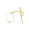 Lala Salama Women's Gold / White White Mraba Cuff In Multi