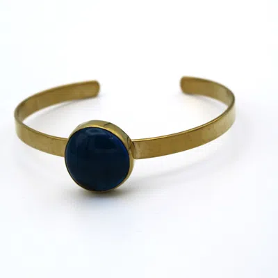 Lala Salama Women's Open Glass Bangle - Blue