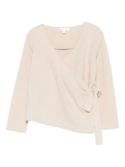 LALALÙ LALALU' BEIGE CARDIGAN SWEATER