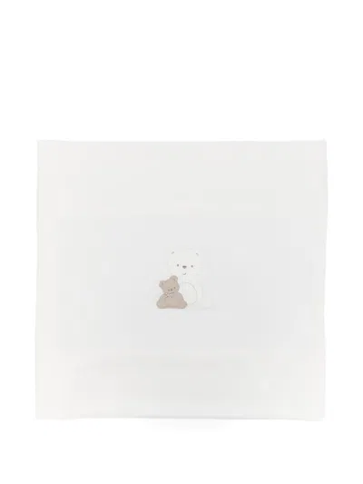 Lalalù Blanket With Teddy Bear Appliqués In Black