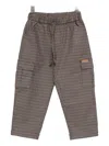 Lalalù Checked Cargo Trousers In Brown