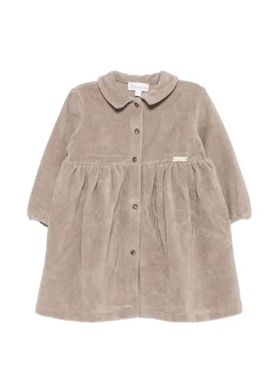 Lalalù Babies' Corduroy Flared Dress In Neutrals