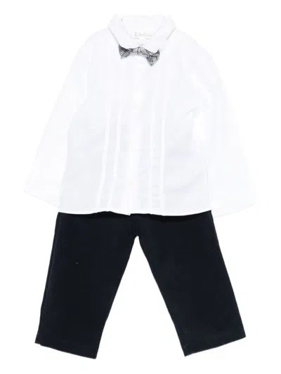 Lalalù Lalalu Corduroy Pants (set Of Two) In White