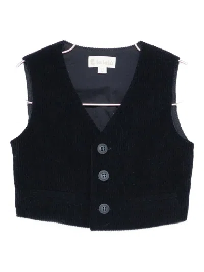 Lalalù Lalalu Corduroy Vest In Black