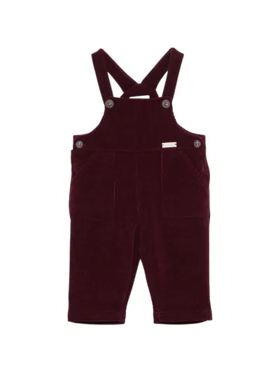 Lalalù Corduroy-effect Dungarees In Red
