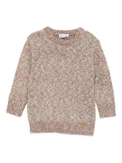 Lalalù Kids' Crew-neck Sweater In Brown