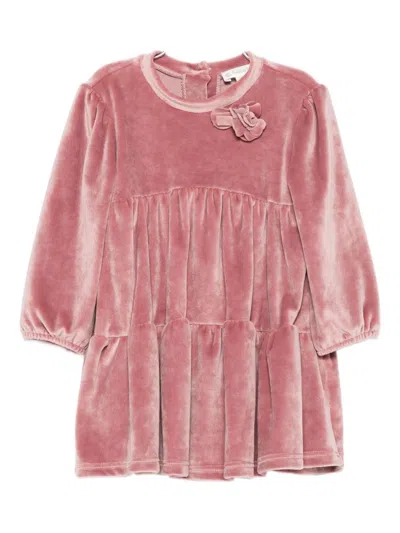 Lalalù Lalalu Dress With Floral Applications In Pink