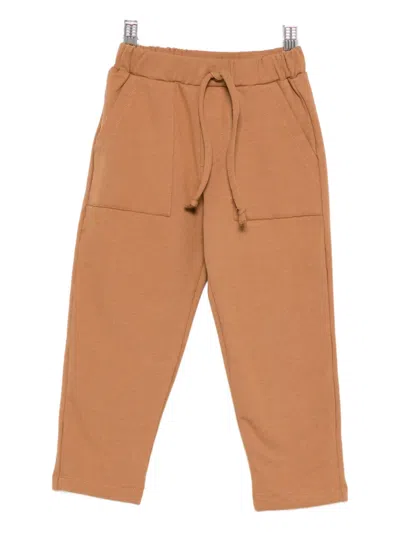 Lalalù Kids' Elasticated-waistband Trousers In Brown