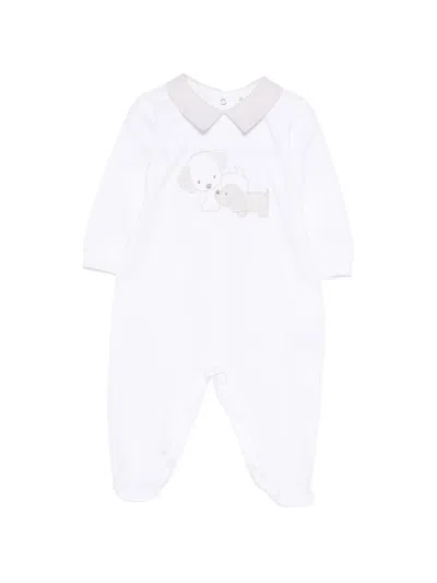 Lalalù Embroidered Collar Pajamas In White