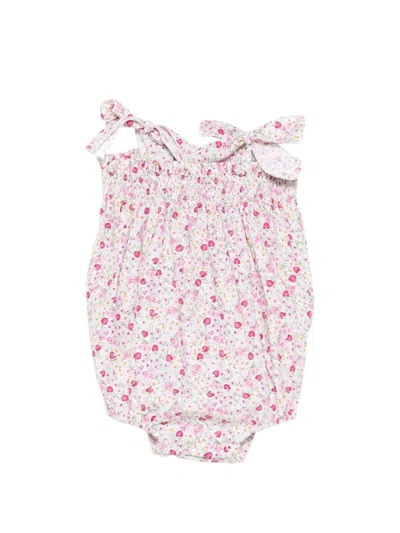 Lalalù Floral Print Ruffled Overalls In Multi