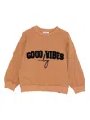 Lalalù Good Vibes Sweatshirt In Brown