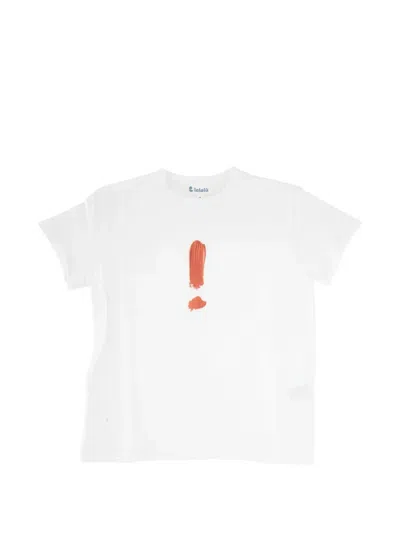 Lalalù Kids' Graphic-print Crew-neck T-shirt In White